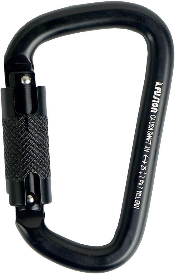 FUSION Climb Swift Lock Auto Locking Aluminum Carabiner - Lightweight and Strong for High-Altitude Workers, Hammocks, Camping Accessories,Hiking,Keychains,Outdoors and Gym,Dog Leash,Harness and Key Ri - Image 1