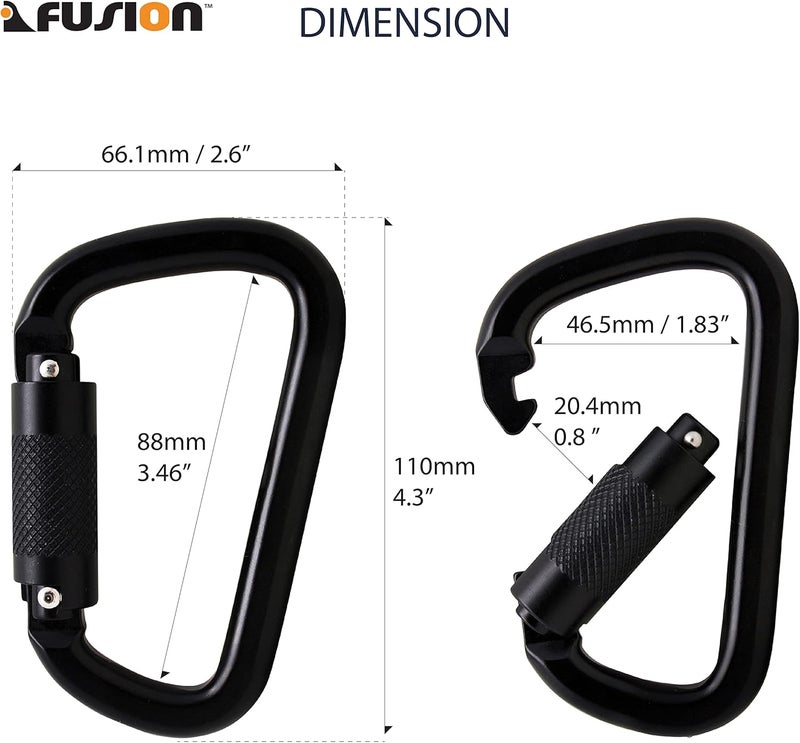 FUSION Climb Swift Lock Auto Locking Aluminum Carabiner - Lightweight and Strong for High-Altitude Workers, Hammocks, Camping Accessories,Hiking,Keychains,Outdoors and Gym,Dog Leash,Harness and Key Ri - Image 3