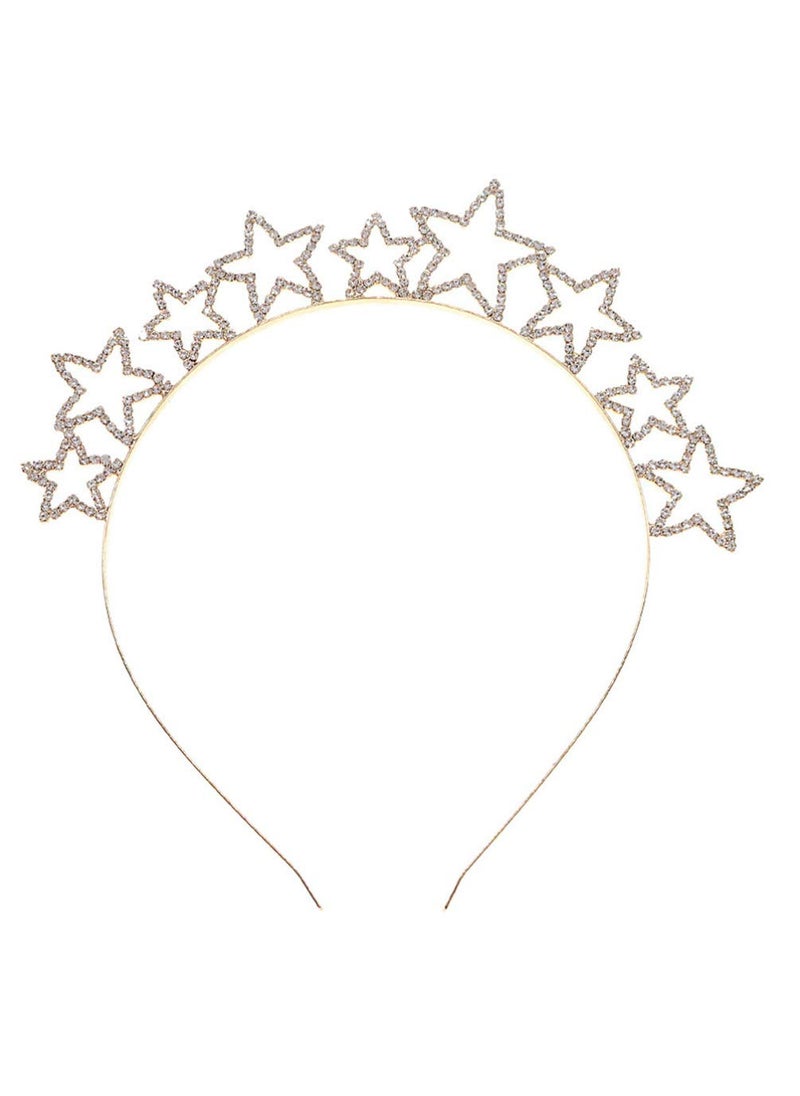 Beaupretty Shiny Rhinestone Star Headband Sparkling Celestial Hairband Women Girls Fashionable Headdress Parties Weddings Christmas Birthdays 