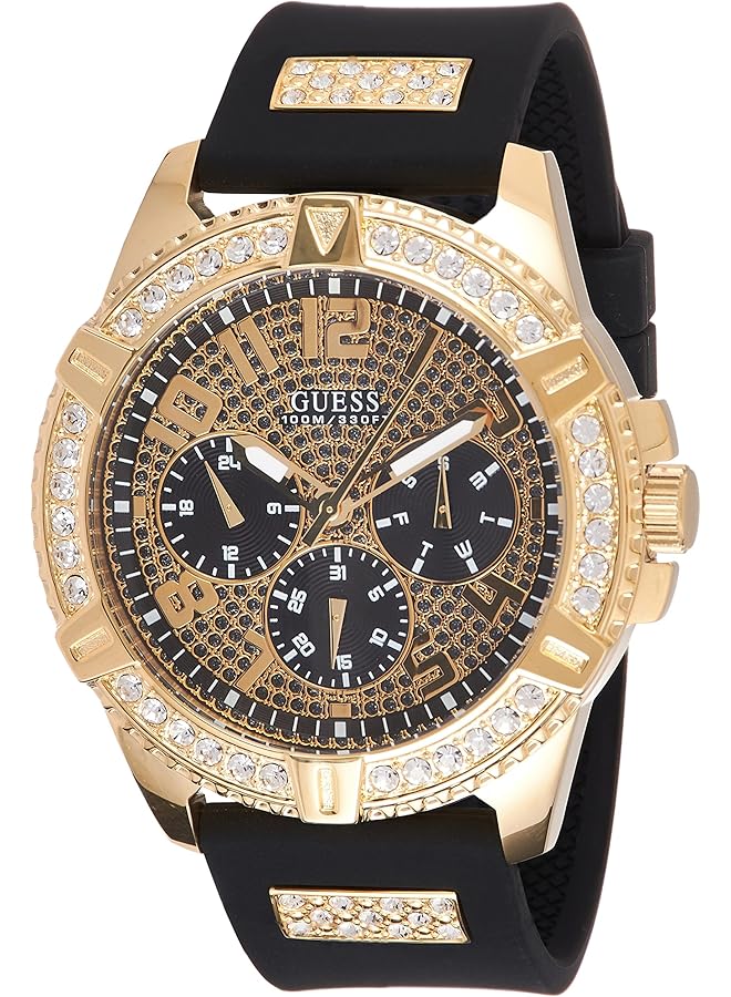 جس ساعة كوارتز للرجال بشاشة عرض تناظرية وحزام سيليكون W1132G1 - Image 1