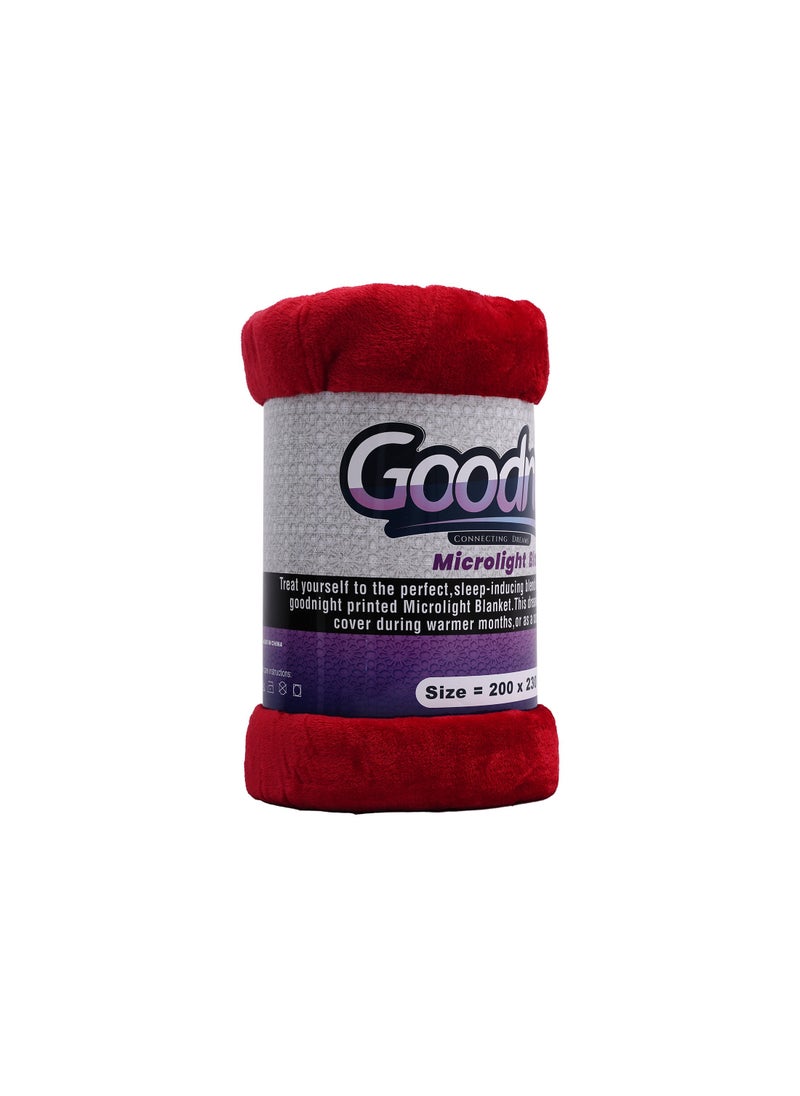 GOODNIGHT Royal single Fleece blanket 310 GSM Extra Soft Fleece All Season Blanket 160 x 220 Red  - Image 3