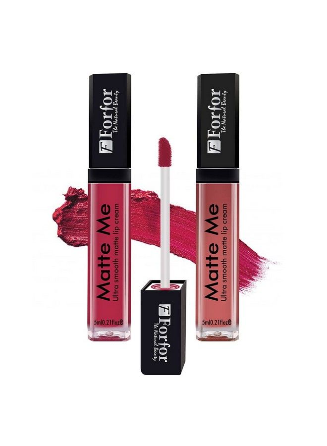 Forfor Forever Matte Me Long Lasting ; Waterproof ; Liquid Matte Lip Color Combo Of 4 (Upto 12 Hours Stay) (Bury Brown Vintage Wine Nude Beach Carnation Pink) - Image 4