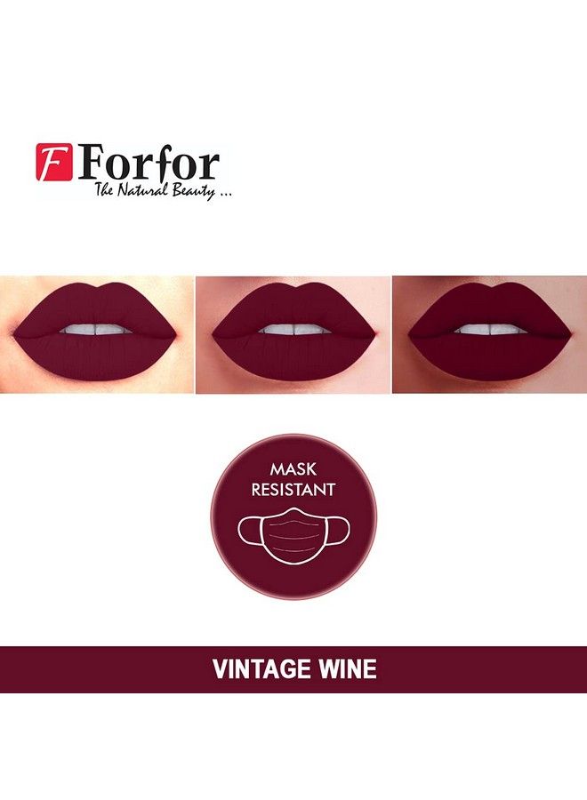 Forfor Forever Matte Me Long Lasting ; Waterproof ; Liquid Matte Lip Color Combo Of 4 (Upto 12 Hours Stay) (Bury Brown Vintage Wine Nude Beach Carnation Pink) - Image 5