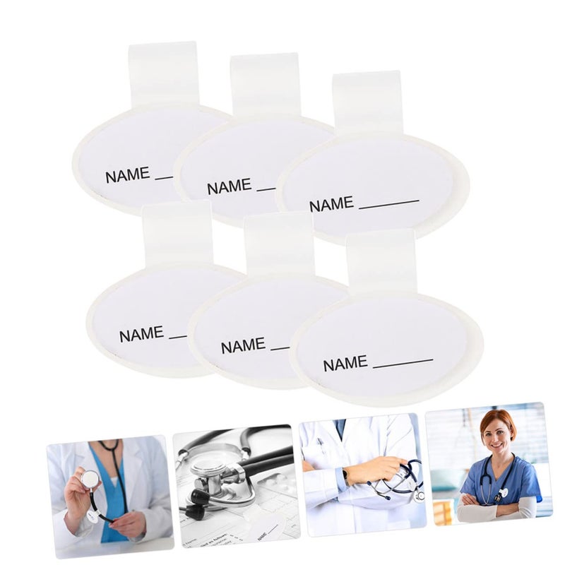 6 Pcs White Name Tags For Medical Professionals Two Sided Holder 8 5X4 5CM Easy Write - Image 3