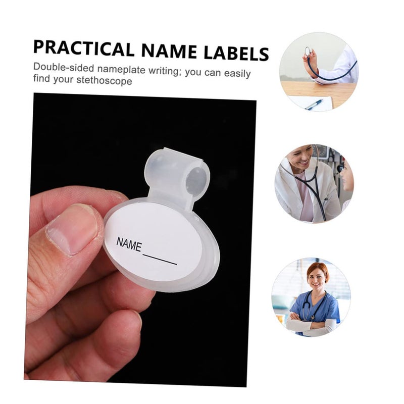 6 Pcs White Name Tags For Medical Professionals Two Sided Holder 8 5X4 5CM Easy Write - Image 4