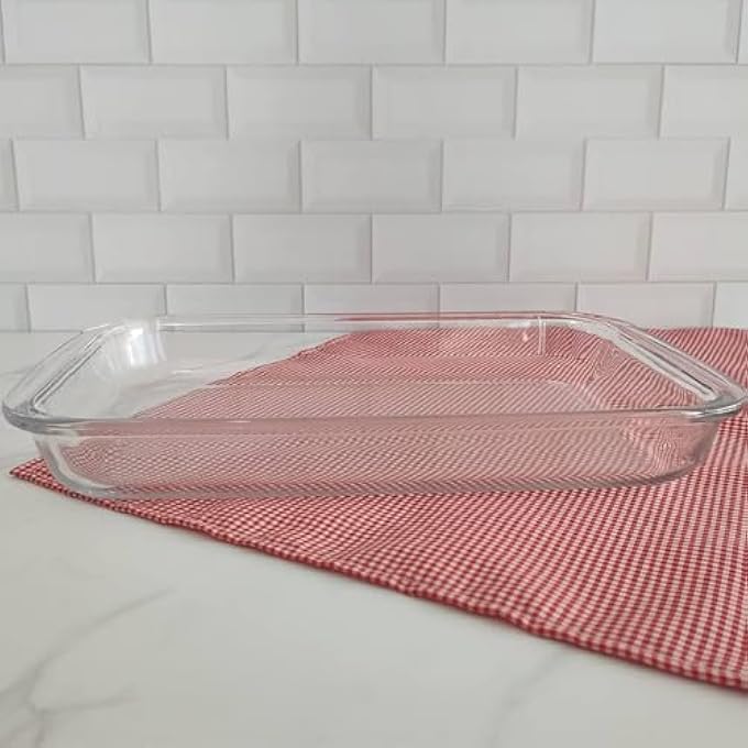 rayihni Large Rectangular Glass Roaster 29L  Durable HeatResistant Glass Bakeware DishTransparent OvenSafe Roasting  Baking Tray Ideal For Casseroles Lasagna Roasts  Family Meals - Image 5
