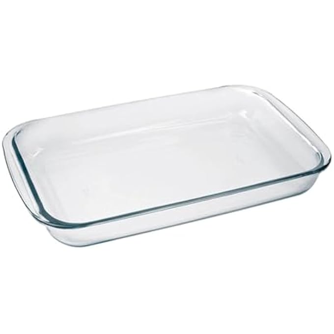 rayihni Large Rectangular Glass Roaster 29L  Durable HeatResistant Glass Bakeware DishTransparent OvenSafe Roasting  Baking Tray Ideal For Casseroles Lasagna Roasts  Family Meals - Image 2