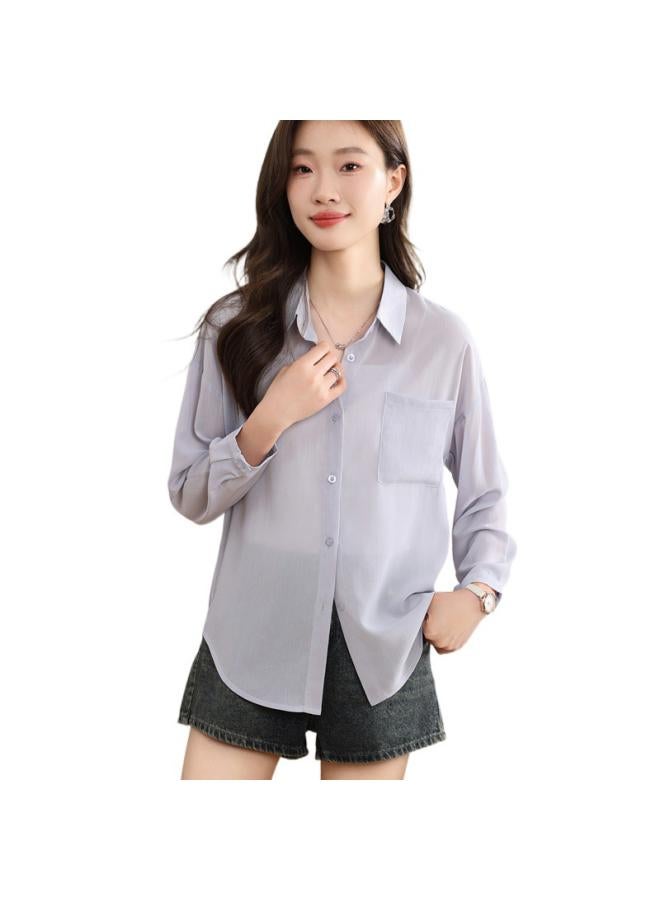 VUELO Real Shot Ice Silk Sunscreen Shirt Women's Anti-ultraviolet Breathable Summer Air Conditioning Clothing Outside Cardigan Light Coat - Image 5