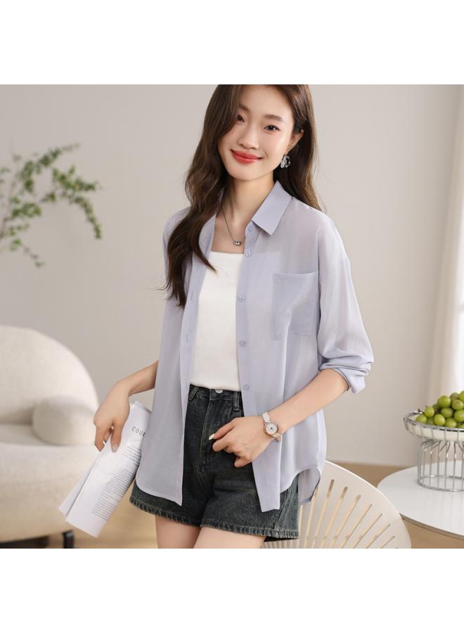 VUELO Real Shot Ice Silk Sunscreen Shirt Women's Anti-ultraviolet Breathable Summer Air Conditioning Clothing Outside Cardigan Light Coat - Image 4