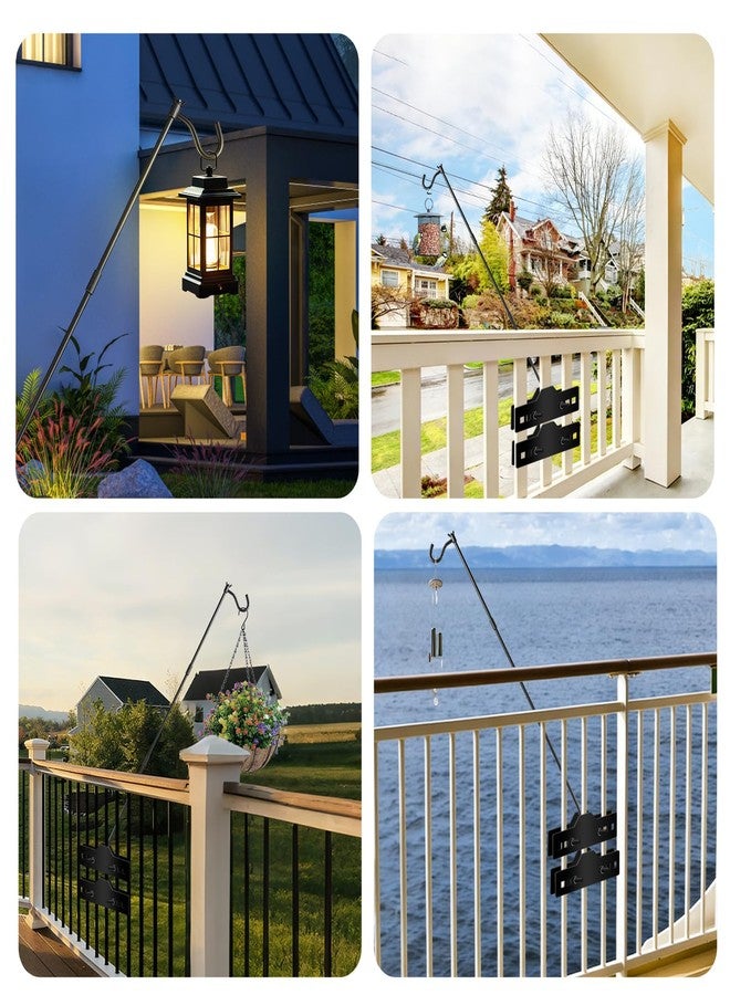 خطافات سطح شديدة التحمل من ULIOK، عبوة من قطعتين، طول كل منها 32 بوصة، خطاف معدني مع مشبك أفقي مانع للانزلاق بطول 2 بوصة لتعليق مغذيات الطيور والنباتات وسلال الشحم والفوانيس وأجراس الرياح. - Image 2