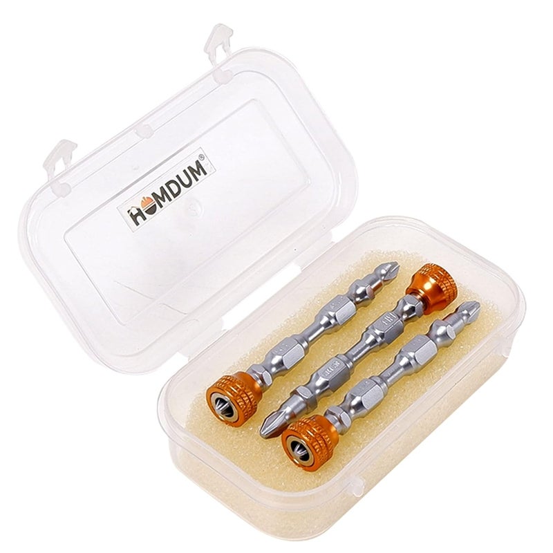 Homdum Screwdriver Insert Bit with Magnetic Cups Set of 3 6 cm x 4 cm x 2 cm Metal - Image 2