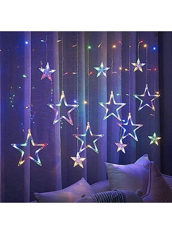 Lexton 12 Stars 138 Led Curtain String Lights Window Curtain Lights with 8 Flashing Modes Decoration for Christmas, Wedding, Party, Home, Patio Lawn Multicolor (138 Led-Star, Pack of 2) - Image 4