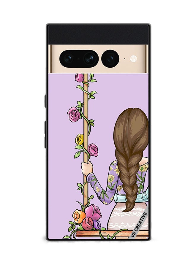 VR CREATIVE Protective Case Cover For Google Pixel 7 Pro Beautiful Girl Looking Front Design Multicolour