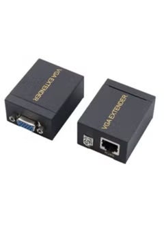 ماركة غير محددة محول في جي ايه ومقوي اشارة فردي لكابل شبكة بمنفذ RJ45 كات 5e وكات 6 بطول 60 متر بجودة HD عالية الدقة 1080 بيكسل (ارسال واحدة + استقبال واحدة) 
