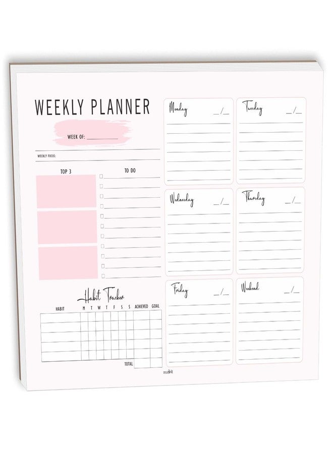 mudrit Weekly Planner Notepad Tear Off Premium 53 Thick A4 Paper Sheets, Weekly To Do List, Daily To Do List, Habit Tracker, Academic 8.5 x 11 - Image 1