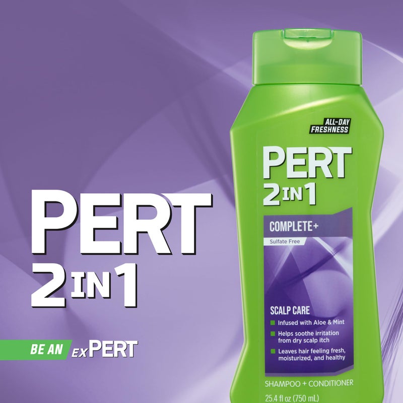 PERT 2 in 1 Complete Plus Scalp Care Shampoo and Conditioner - Itchy Scalp Treatment - Sulfate Free Shampoo and Conditioner for Healthy Hair - 25.4 oz - Image 5