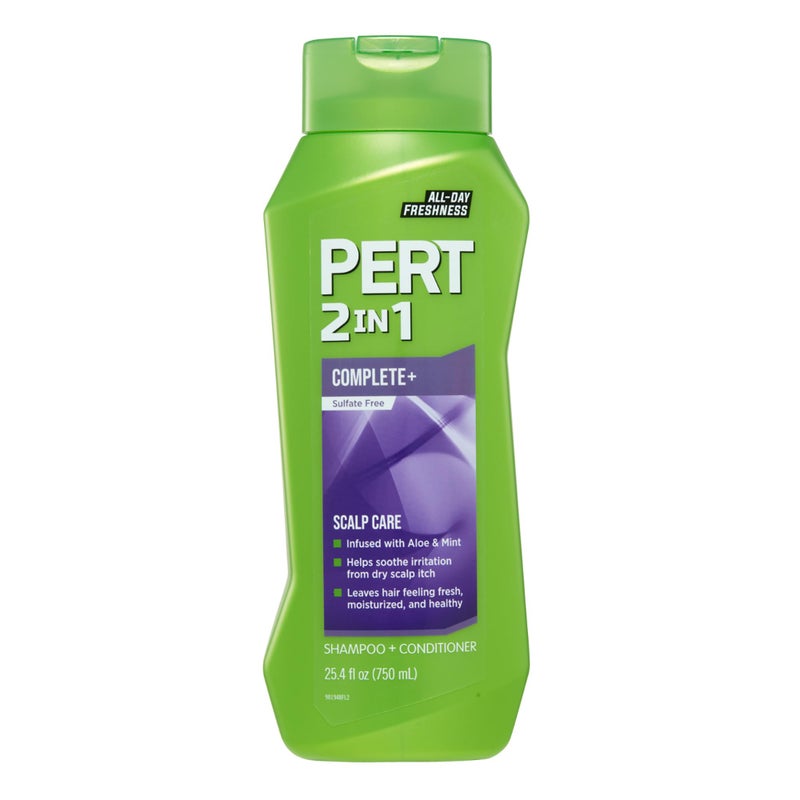 PERT 2 in 1 Complete Plus Scalp Care Shampoo and Conditioner - Itchy Scalp Treatment - Sulfate Free Shampoo and Conditioner for Healthy Hair - 25.4 oz - Image 1