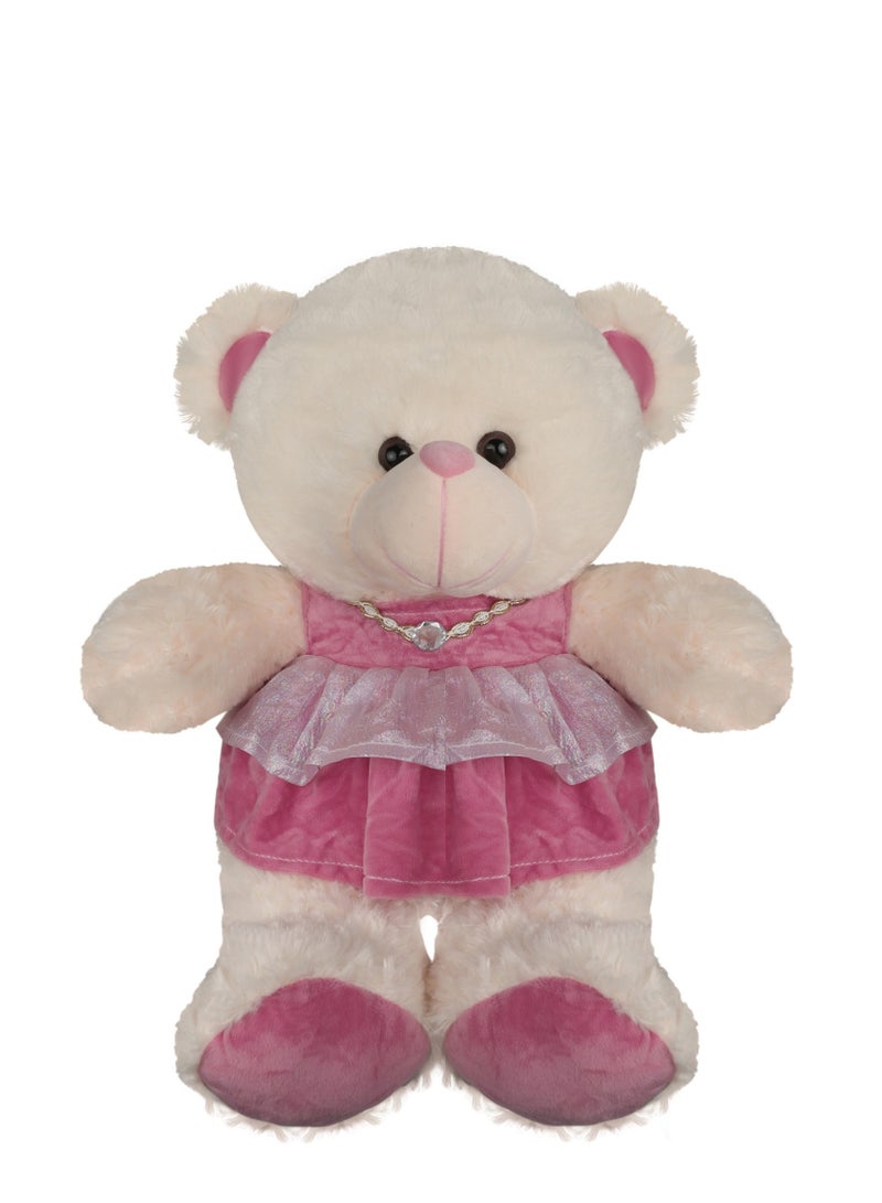 Magnolia Soft teddy bear with dress and necklace, size 40 cm  - Image 1