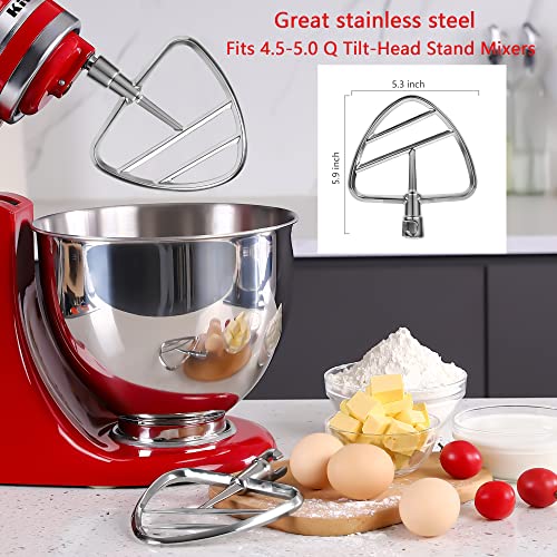 RAFBAR Beater Blade for Kitchenaid Mixer Tilt-head 4.5-5.0 Qt Stand Mixers, Stainless Steel Dishwasher Safe, Perfect Pastry Paddle Attachment - Image 4
