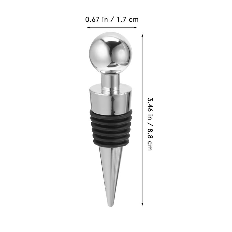3Pcs Reusable Wine Bottle Stoppers with Ball Handle for Beer and Beverage Freshness - Image 4