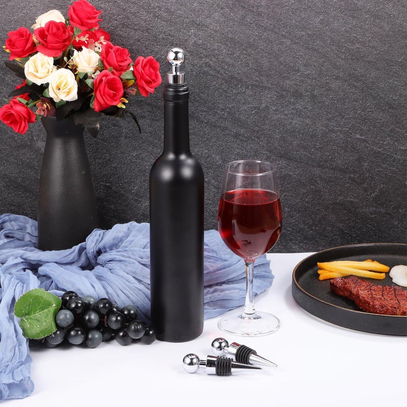 3Pcs Reusable Wine Bottle Stoppers with Ball Handle for Beer and Beverage Freshness - Image 3