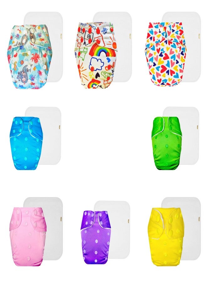 حفاضات دمبلدو القماشية الممتازة مع حشوة قطنية (عبوة من 8) | شعور بالجفاف والراحة | قابلة لإعادة الاستخدام والغسل | سهلة التنظيف | تغيير حفاضات بدون قلق | من 3 أشهر إلى 3 سنوات | للجنسين - Image 1