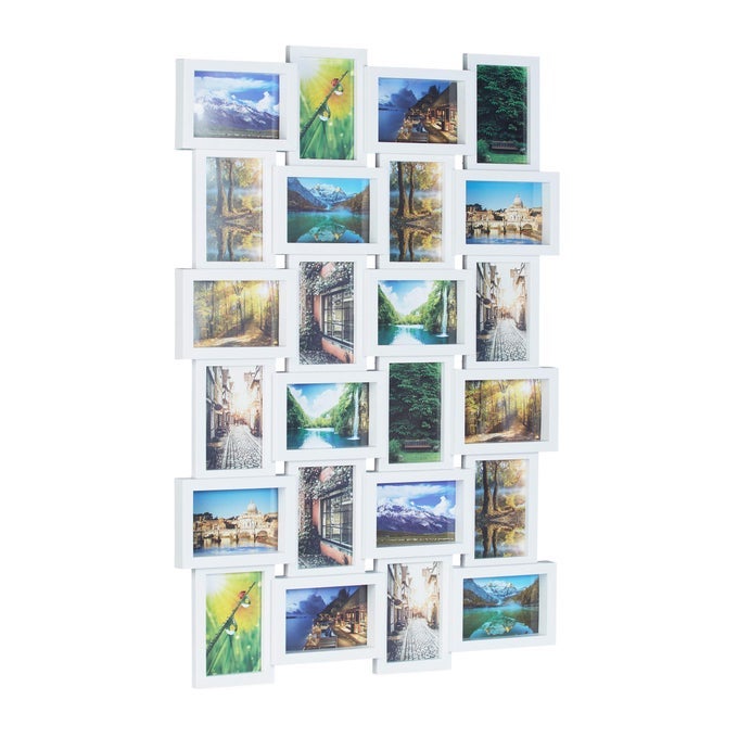 PICTURE FRAME FOR 24 PHOTOS INDIVIDUAL PHOTO COLLAGE HXWXD 59 X 86 X 25 CM WHITE
