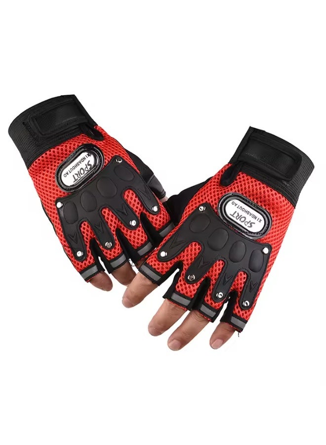 قفازات جلد نصف اصابع للأنشطة الرياضية والدراجات النارية - Image 1