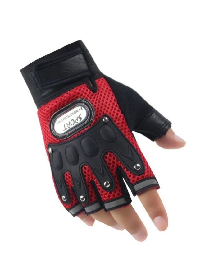 قفازات جلد نصف اصابع للأنشطة الرياضية والدراجات النارية - Image 2
