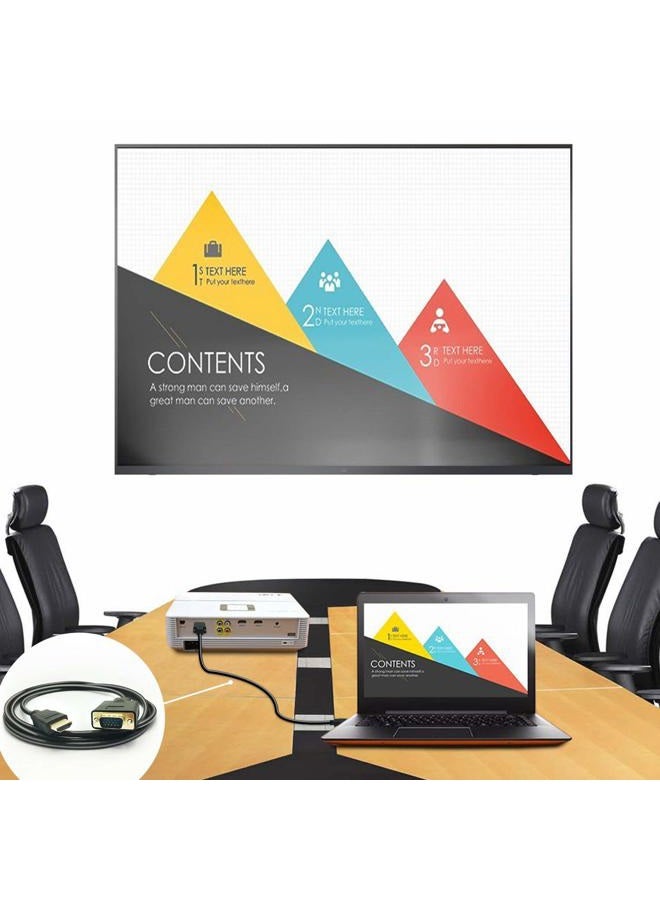 PeoTRIOL محول HDMI إلى VGA، PeoTRIOL HDMI ذكر إلى VGA ذكر M/M محول كابل فيديو يدعم دقة 1080P كاملة من منفذ HDMI إلى شاشات VGA D-SUB HD 15 دبوس - 6 قدم/1.8 متر - Image 2