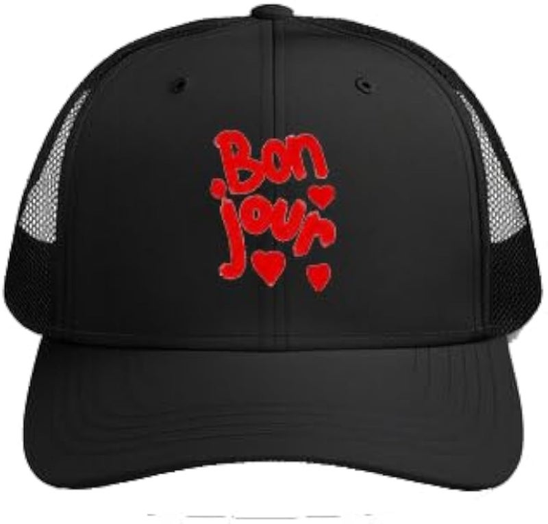 Bon Jour Plain unisex baseball cap Black