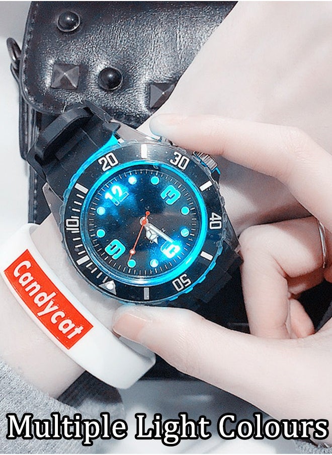 AZorb Digital Watch for Men Colorful Led Luminous Fashion Men's Sports Automatic Waterproof Mens Women Gifts Wrist Watches Black  - Image 2