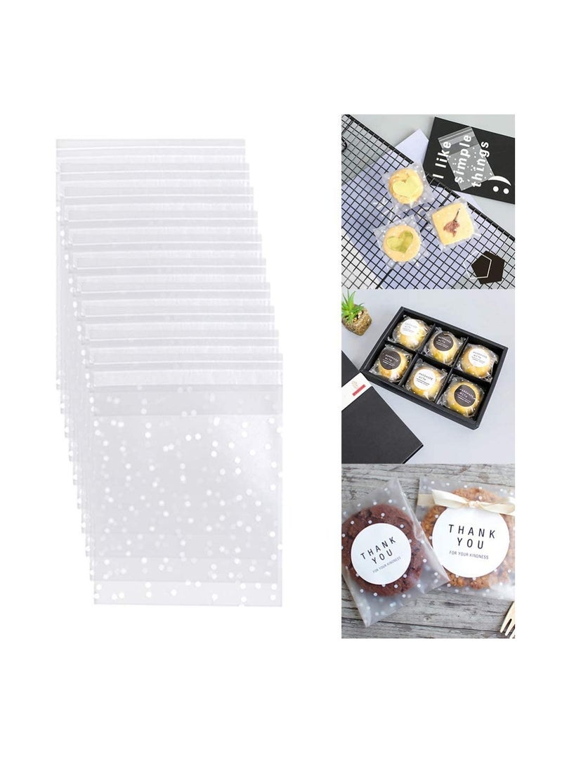 300Pcs Clear Cello Cellophane Bags Self Adhesive Thank You Plastic Bags for Bakery Candle Soap Cookie Candies Dessert Holiday New Year Party Favors - Image 1