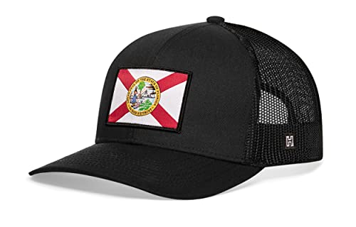 HAKA Florida Flag Black Trucker Hat – Florida Mesh Snapback Cap for Men, & Women Golf Baseball Dad Hat - Image 2