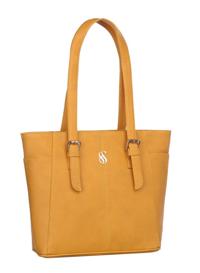 Fostelo Women's Charlotte Satchel Tote Handbag for Women | Ladies Purse | Stylish Shoulder Bag | Gift For Women | Yellow - Image 1