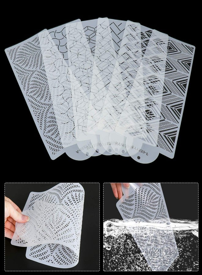 Selftek 6 Pcs Cake Decorating Stencils Cookie/Cake Painting Templates Printing Hollow Lace Molds Baking Decorating Tools Fondant Impression for Wedding Birthday Party Graduation Dessrt Making - Image 3