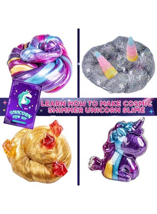 Unicorn Slime Set, suitable for making butter slimes, glitter and galaxy slimes, stress relieving toys, suitable for girls and boys aged 6-12 (Unicorn slime) ﻿ - view 2
