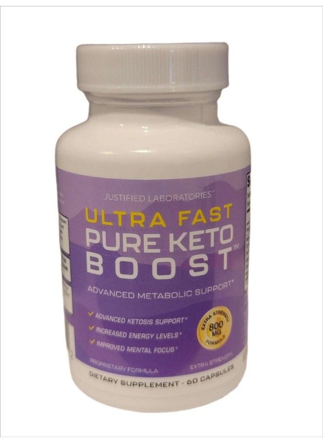 Justified Laboratories - Ultra Fast Pure Keto Boost Pills Advanced Bhb Ketogenic Supplement Exogenous Ketones Ketosis For Men Women 60 Capsules 3 Bottles - Image 1