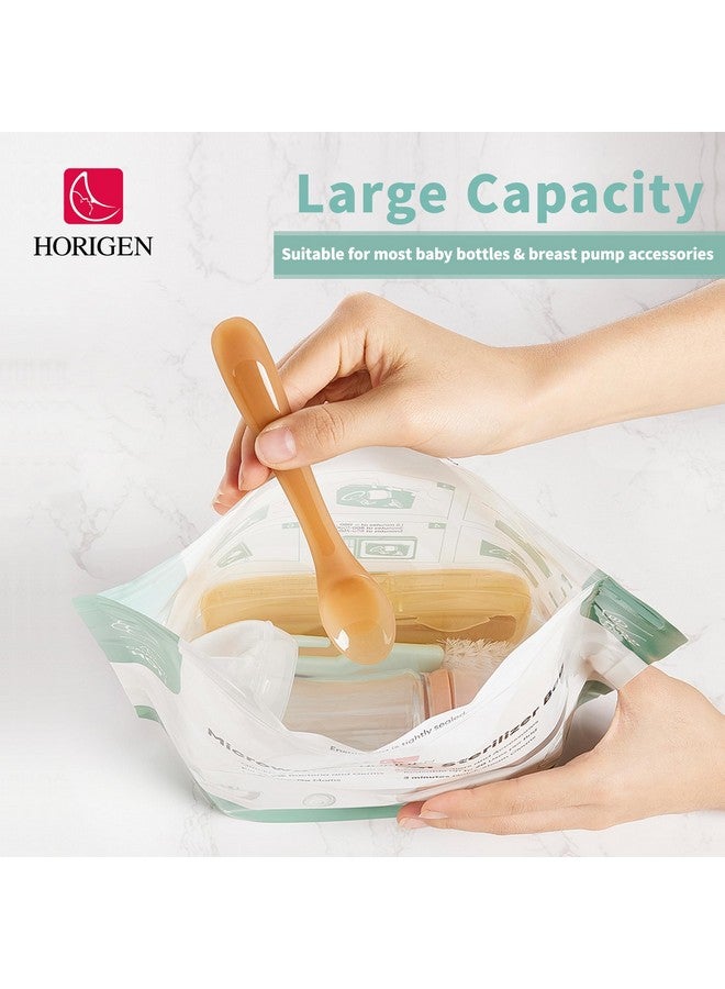 Horigen Larger Microwave Sterilizer Bags, Reusable Baby Bottle Sterilizer Bags(20 Uses Per Bag), Microwave Steam Sterilizer Bags Great Cleaner for Baby Bottle and Pump Parts When Travel and Work(16 Packs) - Image 2