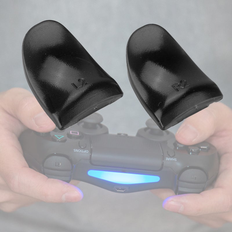 2 PCS/ Set Durable R2 L2 Buttons Trigger Extender Extension for PS4 Controller (Black) - Image 4