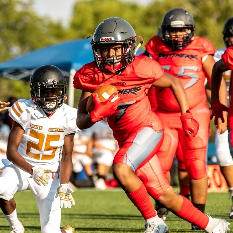 Battle قفازات كرة القدم للمتلقين من باتل سبورتس تريبل ثريت، قفازات لاصقة للبالغين والشباب - حجم صغير للبالغين، أبيض - Image 3