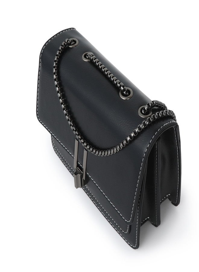 sqlp Crossbody Bags for Women Vegan Leather Small Purses Daily Use Woman Cute Designer Shoulder bag, Black - Image 4