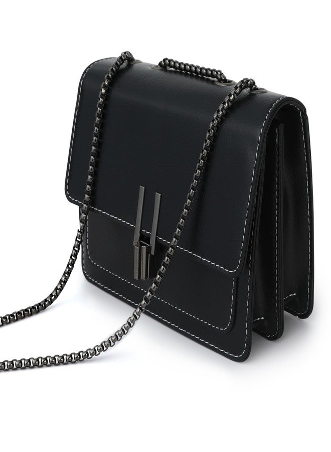 sqlp Crossbody Bags for Women Vegan Leather Small Purses Daily Use Woman Cute Designer Shoulder bag, Black - Image 3