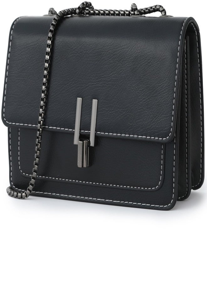 sqlp Crossbody Bags for Women Vegan Leather Small Purses Daily Use Woman Cute Designer Shoulder bag, Black - Image 1