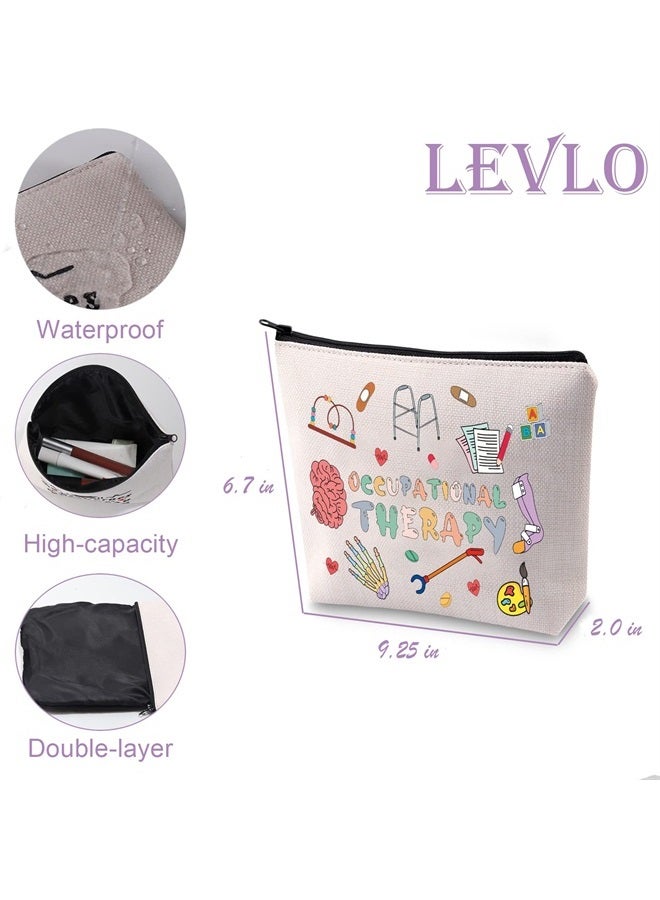 LEVLO Cute Occupational Therapy Makeup Bag Future OT Therapists Healthcare Gift for Women Girls BFF(OT) - Image 2