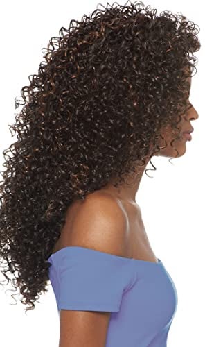 Outre DOMINICAN CURLY BUNDLE HAIR (2 Dark Brown) Batik Quick Weave Synthetic Half Wig - Image 3