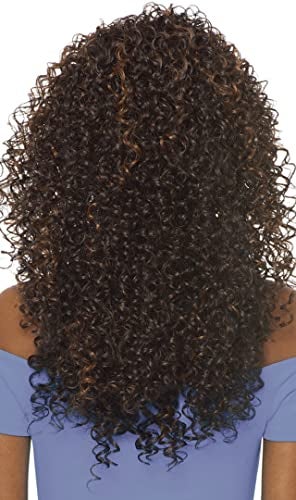 Outre DOMINICAN CURLY BUNDLE HAIR (2 Dark Brown) Batik Quick Weave Synthetic Half Wig - Image 4