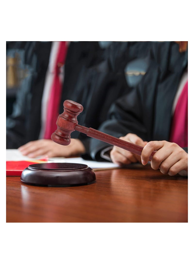 KASTWAVE مطرقة مزاد خشبية، مطرقة يد محامي قاضي، 4 قطع مطرقة قاضي خشبية صغيرة - إكسسوارات دمى ومكياج للمزادات - Image 4