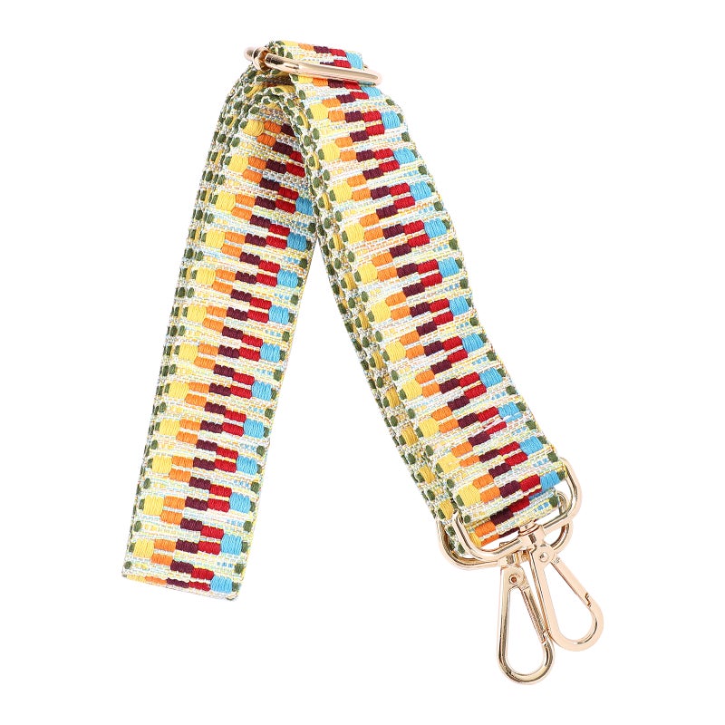 Wide Shoulder Strap Adjustable Ethnic Style Printing Replacement Belt Cross body Handbag Purse Strap - Image 1