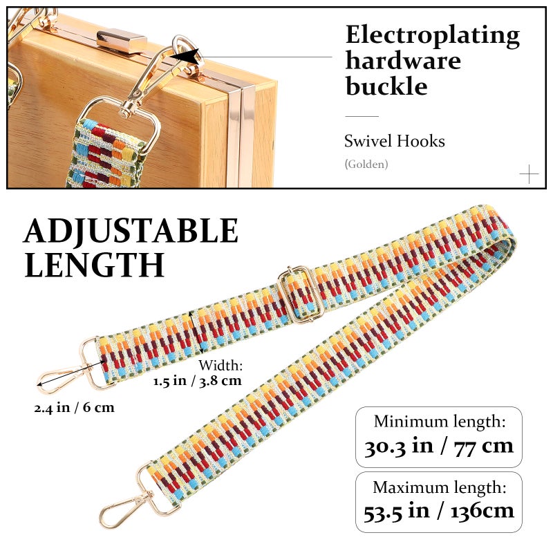 Wide Shoulder Strap Adjustable Ethnic Style Printing Replacement Belt Cross body Handbag Purse Strap - Image 3
